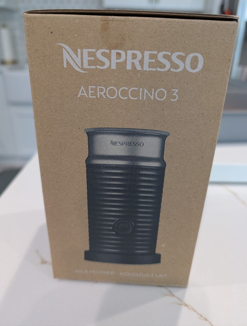 New In Box Nespresso Aeroccino 3 Milk Frother, Black, Steel